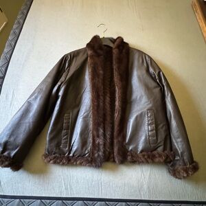 Reversible Brown Real Fur Leather Jacket for Women - One of One - Custom Made EU